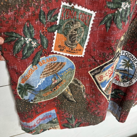 Vintage Reyn Spooner Kona Coffee Hawaii Reverse Print Hawaiian Shirt Mens XL - Picture 3 of 7